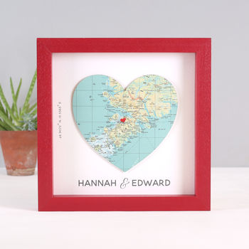 Where It All Began Personalised Map Heart Print Gift, 9 of 12
