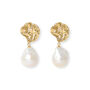 Decus Molten Stud Earrings With Large Baroque Cultured Freshwater Pearl Drops, thumbnail 2 of 3