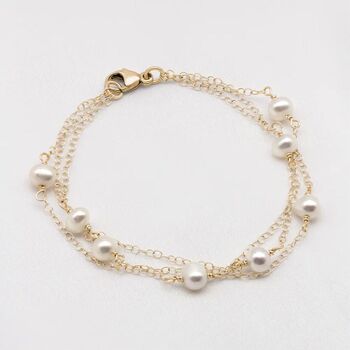 Ivy Layered Chain Pearl Bracelet, 2 of 3