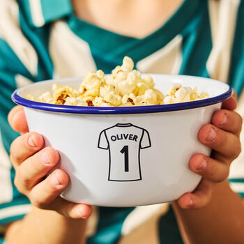 Personalised Football Shirt Children's Enamel Bowl, 4 of 4
