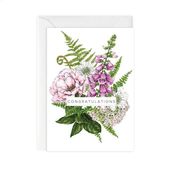 Summer Garden 'Congratulations' Botanical Card, 2 of 2