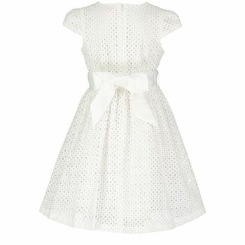 Flower Girls Dress White Embroidered Cotton, 4 of 4