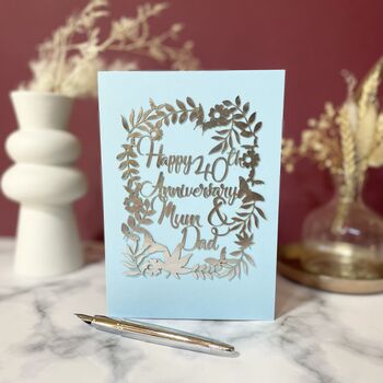 Personalised Papercut Anniversary Card, 2 of 10