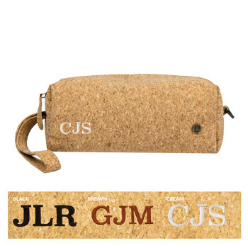 Personalised Cork Leather Wash Bag, 5 of 7