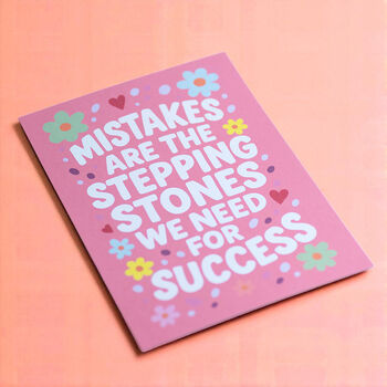 Mistakes Motivational Quote Pink A5 Print, 2 of 2
