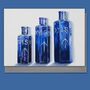 Blue Glass Vintage Bottles Blank Card, thumbnail 2 of 2