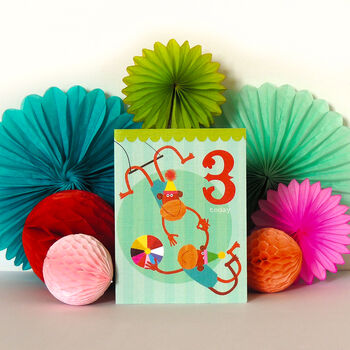 Mini Monkeys 3rd Birthday Card, 3 of 3