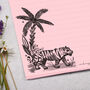 A4 Pink Letter Writing Paper With Tropical Tiger Design, thumbnail 2 of 4