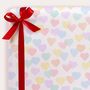 Three Sheets Of Pastel Rainbow Heart Wrapping Paper, thumbnail 1 of 2