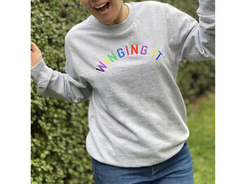 Winging It Embroidered Sweatshirt, 2 of 3