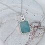 'Rectangle' Aquamarine Sterling Silver Necklace, thumbnail 1 of 7