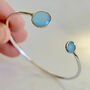 Sterling Silver And Chalcedony Bangle, thumbnail 1 of 4