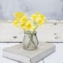 Faux Daffodils In Glass Vase, thumbnail 4 of 10