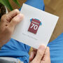 Personalised West Ham 70th Football Birthday Card, thumbnail 1 of 9
