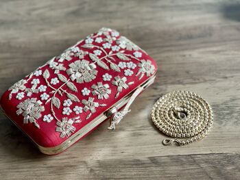 Sofia Kaur Red Bridal Clutch, 5 of 6