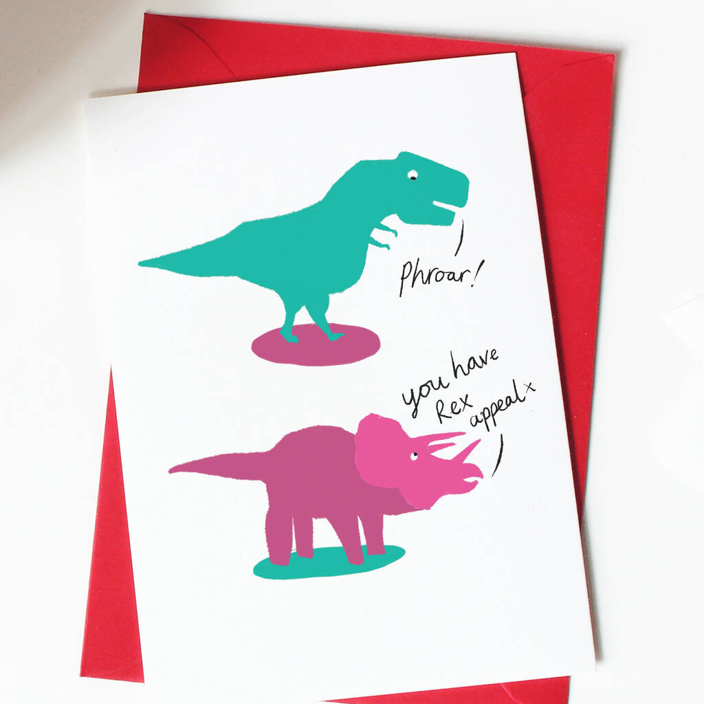 Funny Dinosaur Valentine Or Anniversary Card By So Close