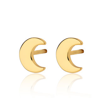 Crescent Moon Stud Earrings, 3 of 5