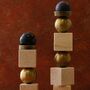 Set Of Two Travertine Cube Candle Holder – Stacked Stone, thumbnail 1 of 2