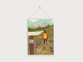Pacific Northwest Trail USA Travel Poster Art Print, 6 of 8