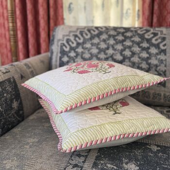 Set Of Two Cotton Cushion Covers, 16 X 16 Inches, 5 of 12