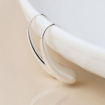 Silver Plated Molten Teardrop Earrings – 25mm X 7mm, 4 of 5