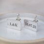 Sterling Silver Personalised Initial Cufflinks, thumbnail 2 of 3