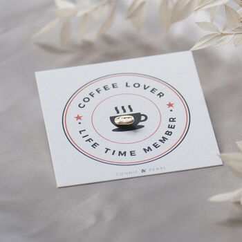 Coffee Bean Pin On Bespoke Coffee Themed Gift Card, 8 of 12