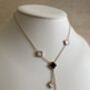 Double Sided Clover Long Necklace Rose Gold White Black, thumbnail 3 of 8