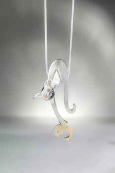 Cat Catching Goldfish Necklace, 2 of 3