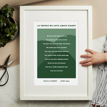 Personalised Ten Things I Love About Daddy Colour Print, 2 of 2