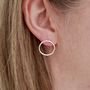 Sterling Silver Large Open Circle Studs, thumbnail 5 of 6