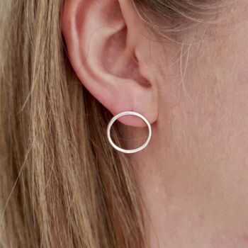 Sterling Silver Large Open Circle Studs, 5 of 6