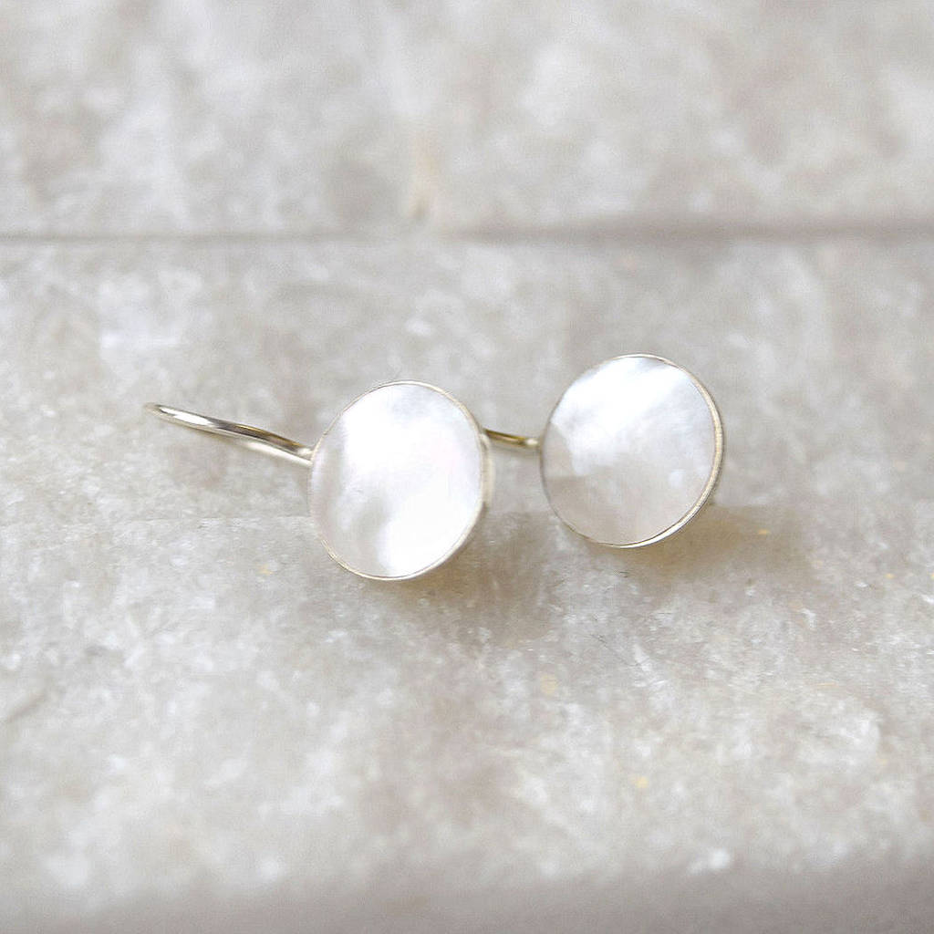 sterling silver mother of pearl earrings by mia belle ...