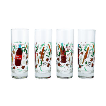 Mulled Wine Printed High Ball Glass, 3 of 6