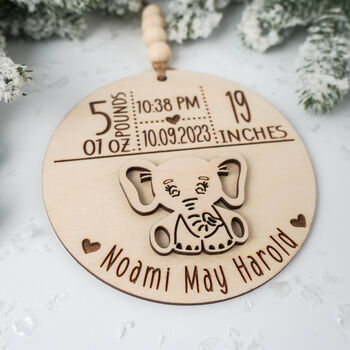Personalised Baby Stats First Christmas Ornament, 4 of 6