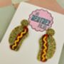 Hot Dog Glitter Resin Earrings, thumbnail 3 of 5