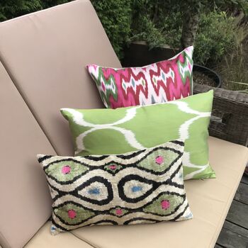 Green And Pink Velvet Rectangular Cushion Cover, 4 of 4