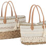 Natural Jute And Lace Beach Bag With Tassels, thumbnail 4 of 5