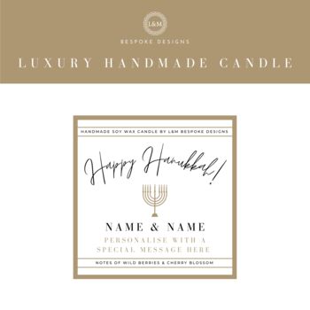 Hanukkah Gift Personalised Scented Candle, 5 of 8