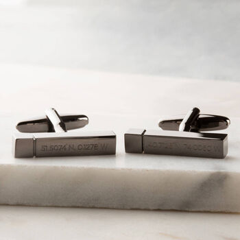 Personalised Engraved Bar New Baby Cufflinks, 3 of 4