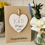 Personalised Wedding Heart Wooden Keepsake Card, thumbnail 2 of 4