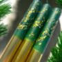 Green And Gold Glitter Christmas Candles 'Christmas Tree Farm', thumbnail 4 of 4