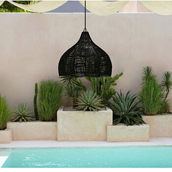 The Whipped Black Boho Rattan Lampshade, 4 of 5