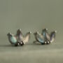 Labradorite Lotus Stud Earrings, thumbnail 3 of 6