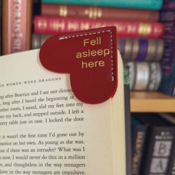 Fell Asleep Here Heart Shaped Bookmark Page Marker, 2 of 2