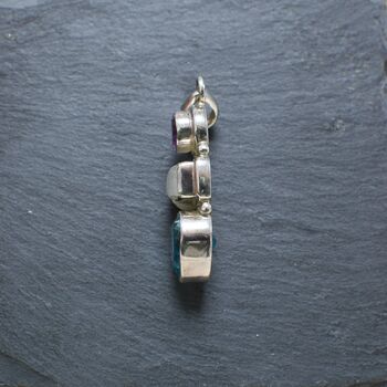 Multi Gemstone Crystal Pendant Set In Sterling Silver, 5 of 12