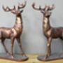 Bronzed Magnificent Stag Figurine Pair – 50cm Statues Ornaments, thumbnail 3 of 4