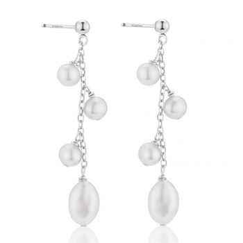 Medium Drop Pearl Earrings, 2 of 5