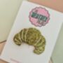 Croissant Glitter Resin Large Hair Clip / Pastry Baker Gift For Her / Novelty Food Statement Hair Slide / French Bakery Barrette, thumbnail 4 of 6