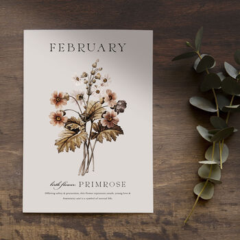 Birth Flower Print 'Primrose' For February, 4 of 9